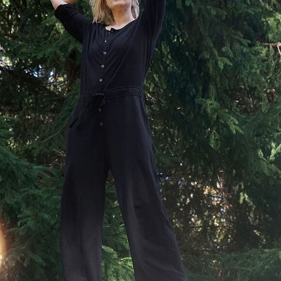 Aerie Weekend Black Jumpsuit Women's XS Whimsigoth Grunge - Picture 8 of 8